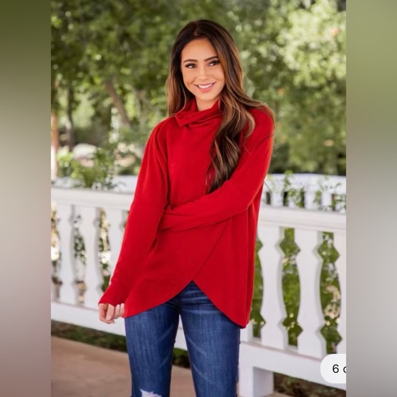 Tickled Teal Athena Cowl Neck Top-size xl - Picture 2 of 11